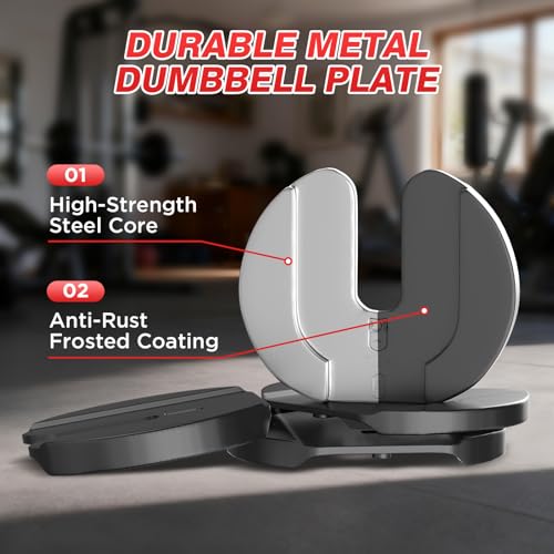 Adjustable Dumbbells Set All in One Free Weights Set for Home Gym | 25/26.5/52.5/55/85lbs Weights Dumbbells Set, 1 Sec Adjust Weights with Anti-Slip Handle for Home Fitness - color: 52.5LB Single