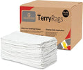 GOLD TEXTILES White Shop Towels Cotton [B Grade Towel] - 60 Pcs 20x40 Inches Shop Rags in a Box - Valuable Cleaning Rags Terry Towel for Industries, Automobiles and Commercial Use (60 Rags) - size: 60 Pack B Grade