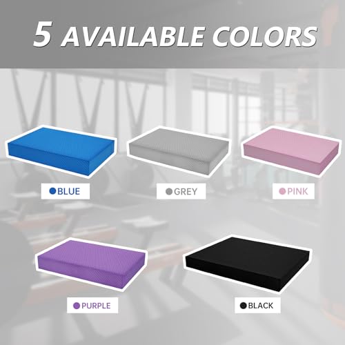 Exercise Balance Pad，High-Density Balance Foam Mat for Physical Therapy Equipment & Strength Stability Training, Slip Resistant TPE Mat for Yoga, Pilates, Meditation,Chair Cushion - color: Black-19.7" x 15.7" x 2.4"