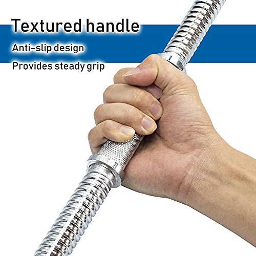 Threaded Dumbbell 12.6/14.2/15.7/18.1/19.7inch(30/35/40/46/50cm) Handles/Adjustable Dumbbell Bar Handles - Fit 1 inch Standard Weight Plate - Weightlifting Accessories - Sold in Pair - size: 14.9 inch