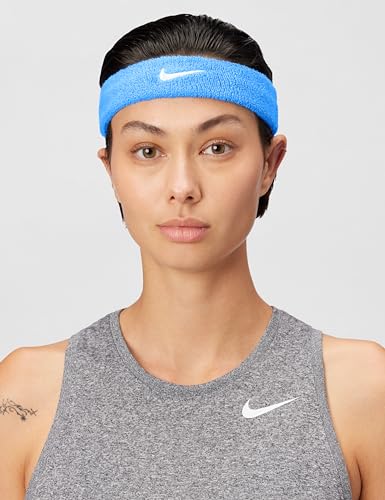 Nike Unisex Adult Swoosh Classic Headband - color: University blue/white