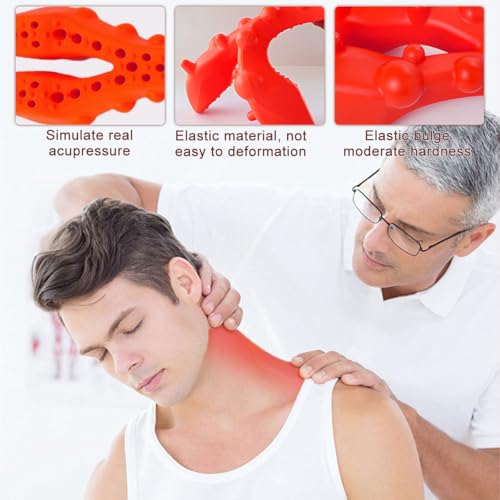 Trapezius Trigger Point Massager, Suboccipital Release Tool Trigger Point Massager for Muscle Pain Relief Neck Back Shoulders - color: Red