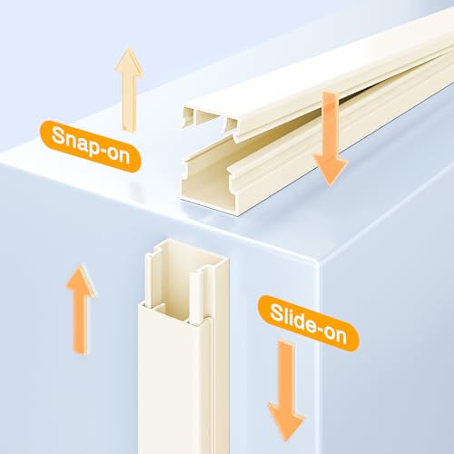 Delamu 157in Cord Covers for Wires on Wall, Cord Hider for 1 Cord, Paintable Cable Hider, Cable Management Wire Covers for Cords, L15.7 W0.55 H0.4in, Beige - color: Beige, size: 157in L x 0.55in W x 0.4in H