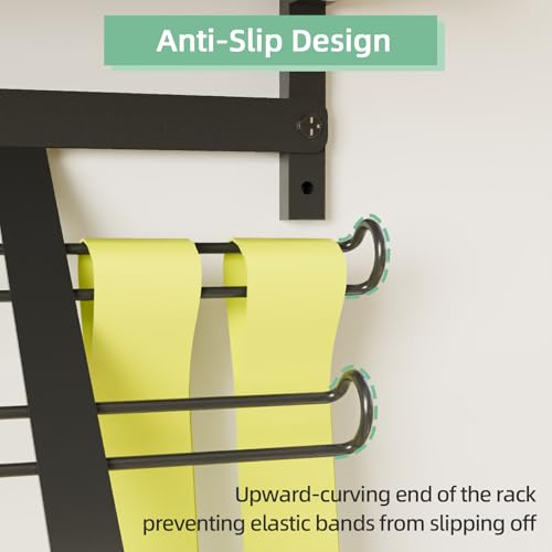 TJ.MOREE 2 Tier Floating Shelf Compatible with Tonal Accessories Wall Mount | Resistance Rack Band Storage Hanger with Shelf Gym Equipment Organizer, Storage Rack for Home Gym,Black