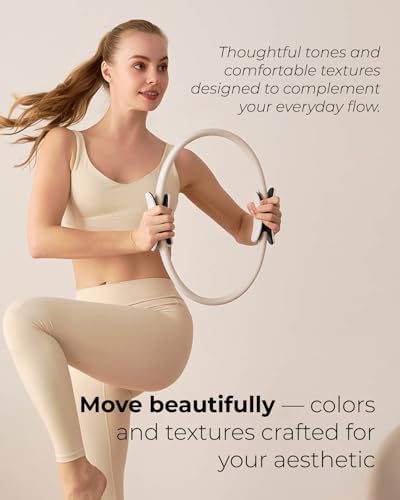 Pilates Kit for Women – Home Pilates Equipment Set with Ring, Ball & Resistance Bands | Pilates Starter Kit with Accessories in Gift Box - color: Beige, style: Essential Kit - 3PC