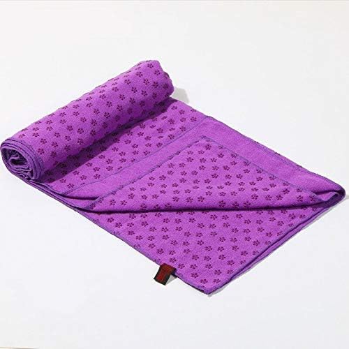 IBL-Yoga Towel, Hot Yoga Mat Towel - Sweat Absorbing Non-Slip for Hot Yoga, Pilates and Workout, 24x72 inches with Grip Dots (Purple) - color: Purple