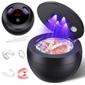 Upgraded Ultrasonic Retainer Cleaner Machine, 48kHz Ultrasonic Dentures Cleaner for Mouth Guards, Braces, Aligner, Toothbrush & Jewelry, 200ML Capacity, Black - color: Light Black