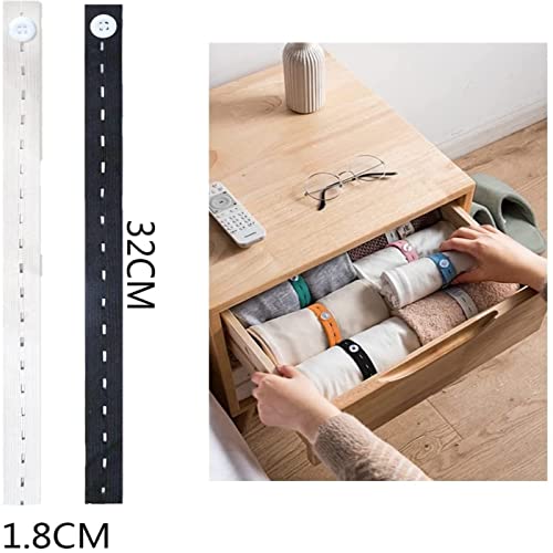 Elastic Band with Buttonholes, 20Pcs Closet Organizer for Bed Sheet, Clothes Organization System for Drawer, Blanket Storage Band, Wardrobe Space Saver for Bedding Comforter Sweater Towel, White - color: White