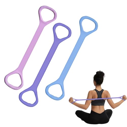Figure 8 Fitness Resistance Band, Exercise Resistance Bands for Women, Resistance Bands with Handles for Arms, Back, Shoulders, Legs and HIPS Working Out - color: 3Pcs