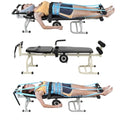 Lumbar Traction Bed, Cervical Spine Stretcher Machine Adjustable Length, Back Stretcher Traction Spinal Decompression Devices Therapy Massage Table, Black