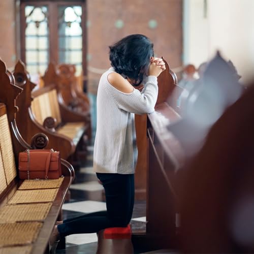 Colingmill Personal Prayer Kneeler Pad 18 3/4 Inch Christian Kneeling Pillow Microfiber and High Density Foam Personal Religious Prayer Kneeler Pad Pillow Bench for Kneeling Christian Gift(Burgundy) - color: Burgundy
