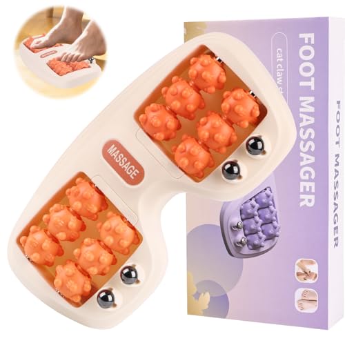 Meifuly Double Foot Massage Roller for Plantar Fasciitis, Portable Dual Foot Roller Tool for Home Use(Orange) - color: Orange