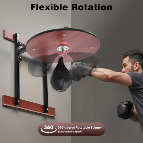 Wall Mounted Boxing Platform Kit, 360° Flexible Swivel Speed Bag Adjustable 5-Position Height Punching Bag Platform Heavy Duty Boxing Training Equipment for Gyms Boxing Gyms Martial Arts - size: 25.12"