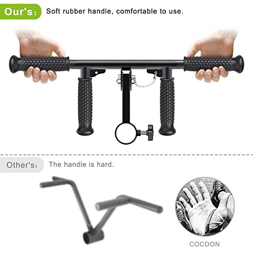SELEWARE V Bar & T Bar Landmine Handle Attachment for 2" Barbell Bar, Solid Multi-Grip Landmine Handle T Row Attachment with Non-Slip Rubber Handle, Fits 2" Olympic Bars Strength Training Bars - color: Adjustable T Bar W/ Flat Rubber Handle