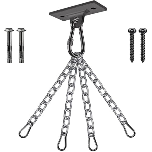 Dolibest Heavy Bag Hangers Brackets, Punching Bag Hangers, Heavy Bag Ceiling Mount for Body Weight Strength Training Systems, Aerial Yoga Swing & Hammock, Resistance Band - color: 450LB heavy bag hanger with chain
