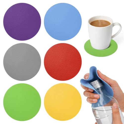 6PCS Jar Opener Gripper Pad - MAQIHAN Jar Grippers with Non Slip Grip, Rubber Bottle Opener for Seniors, Arthritis, Weak Hands, Multi-Function Gripper Pad for Tight Lids & Caps