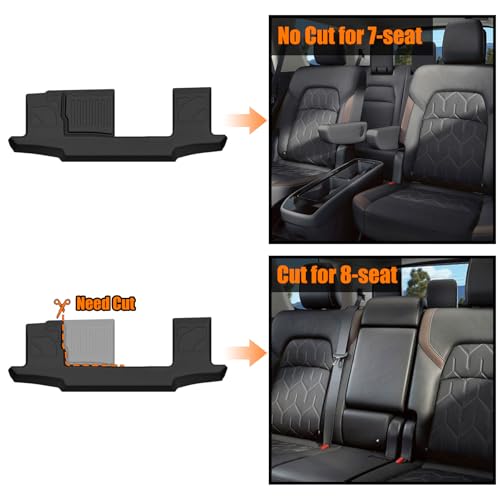 Auxko All Weather Floor Mats Cargo Mat with Backrest Mat for Nissan Pathfinder 2022-2025 2026 TPE Liners Accessories Guard Odorless Anti-Slip Floor & Trunk Liner with Back Seat Protectors - size: 1) pathfinder 7&8p|2022-2026|all set