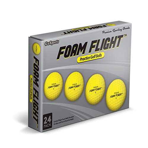 GoSports Foam Flight Practice Golf Balls - Choose White or Yellow - Pack of 24 Limited Flight Training Balls - color: Yellow