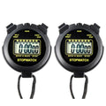 Digital Stopwatch Timer Large Display with Clock and Date, No Alarm Function, Simple Stopwatches for Sports Coaches Running Swimming Kids Training-2 Pack Black