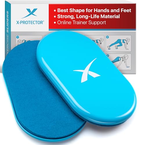 X-Protector Sliders for Working Out - 2 PCS - Double-Sided Exercise Sliders for Hard & Carpeted Floors - Gliders for Exercising! - color: Light Blue
