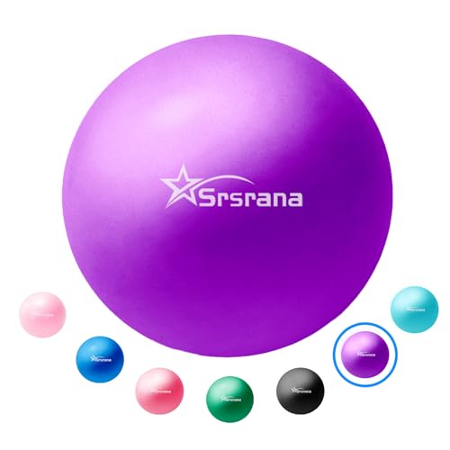 9 Inch Pilates Ball - Small Exercise Ball for Yoga, Barre & Physical Therapy - Anti-Burst Non-Slip Mini Core Ball for Stability, Back Pain Relief & Posture Correction - color: 1Purple