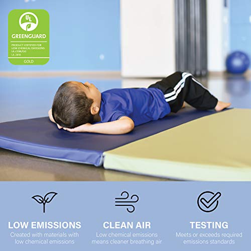 Factory Direct Partners SoftScape 4ft x 6ft Runway Tumbling Mat - Soft, Sturdy Foam, 3-Fold Exercise Mat - color: Earthtone