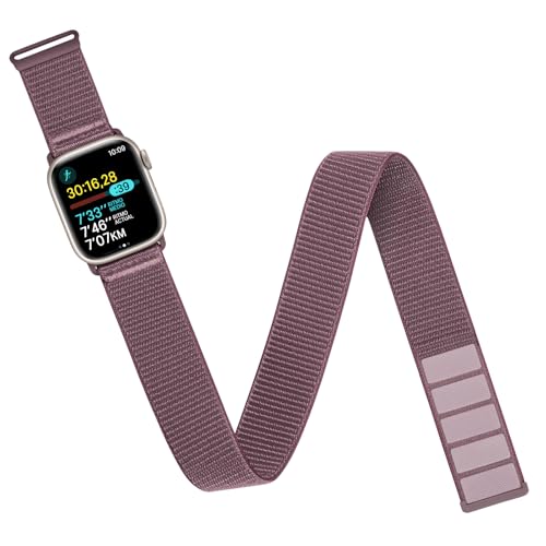 Arm/Ankle Band Compatible with Apple Watch 38mm 40mm 41mm 42mm 44mm 45mm 46mm 49mm for Women Men, Adjustable and Breathable Nylon Armband/Ankle Strap for iWatch SE3 2 1 Ultra Ultra2 Ultra3 Series 11 10 9 8 7 6 5 4 3 2 1 - color: Standard (SmokePurple), si