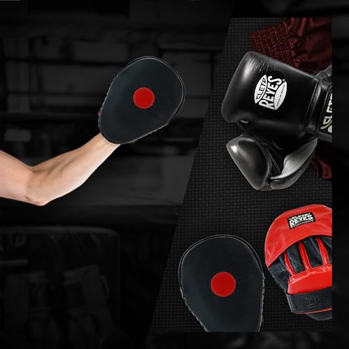 CLETO REYES Boxing Punching Mitts, Focus Sparring Striking Training Punch Pads, MMA, Kickboxing, Muay Thai, Leather - style: Curved with Hook and Loop