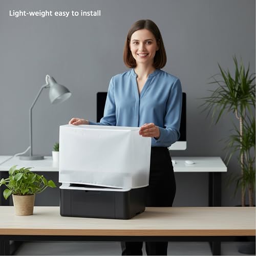Printer Dust Cover See-Through Lightweight Waterproof Protective Case compatible with HP, EPSON,CANON, BROTHER, PIXMA -24W x24D x19H in - size: 24W x24D x19H