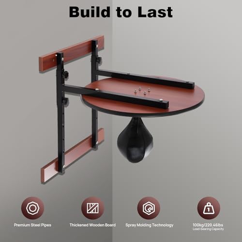 Wall Mounted Boxing Platform Kit, 360° Flexible Swivel Speed Bag Adjustable 5-Position Height Punching Bag Platform Heavy Duty Boxing Training Equipment for Gyms Boxing Gyms Martial Arts - size: 25.12"