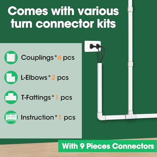 AZEN Cord Hider Kit, 110in Cord Covers for Wires on Wall, Paintable Wire Covers for Cords on Wall, Self-Adhesive Cable Hider Cord Organizer, Wire Hiders, 8X L14in X W0.96in x H0.57in - color: M-8P