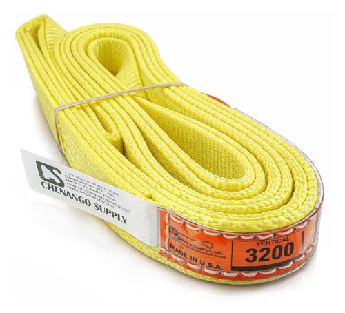 DD Sling 1 Inch x 6 Foot Nylon Lifting Sling – USA Made, 3,200 lb Vertical, 2,600 lb Choker, 6,400 lb Basket – 2-Ply Heavy Duty 900 Webbing, Type 4 Twisted Eye & Eye Rigging Sling, Safety Orange - size: 1" x 6'
