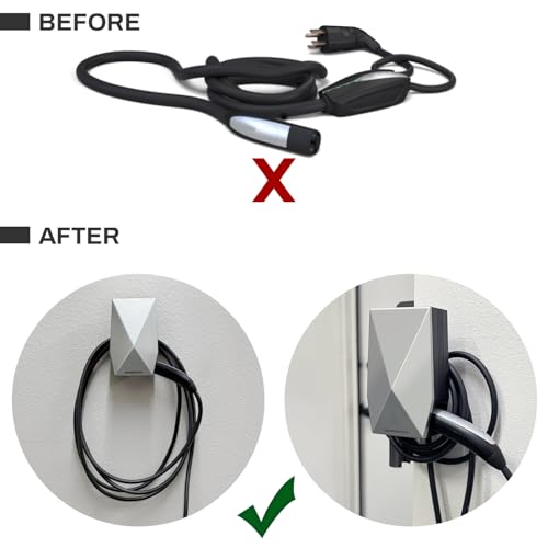 SEVEN SPARTA Charging Cable Holder with Chassis Bracket Compatible with Tesla Cybertruck Model 3 Model Y Model X Model S Charger Cable Organizer Accessories for Wall Connector (Aluminum Silver) - color: Aluminum Silver
