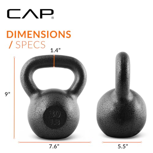 CAP Barbell Cast Iron Kettlebell - Singles and Sets, Multiple Weight Choices - size: 80 pounds set