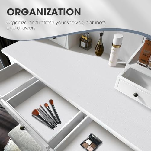 Drawer and Shelf Liner, Non-Slip Kitchen Cabinet Liners Non-Adhesive Thick Strong Grip Waterproof Washable Mats Protect Dresser Shelves Cupboard Bathroom Cabinets, White, 10 in X 20 FT - color: White, size: 10"W x 236"L