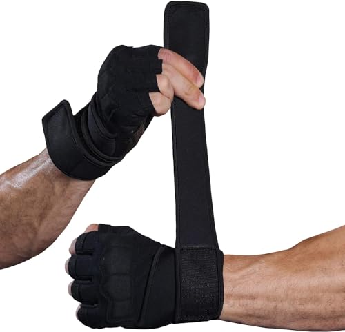 Mens Workout Gloves for Weight Lifting - Exercise Gloves for Men Women With Wrist Wrap Support, Palm Protection and Grips - Sport Daily Use - color: Black, size: Small(7.0-7.4 in)