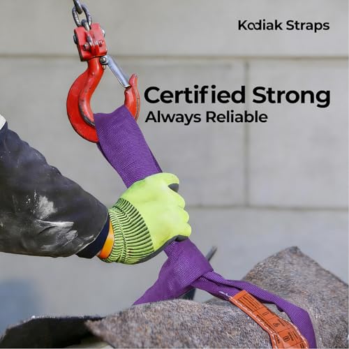 Endless Round Sling Lifting Strap- 6 Feet x 2600 lbs Vertical Capacity - Polyester Lifting Sling Strap, Heavy Duty for Rigging Moving Towing Hoisting- (1Pack)- Kodiak Straps - color: PURPLE, size: 2600LBS x 6FT