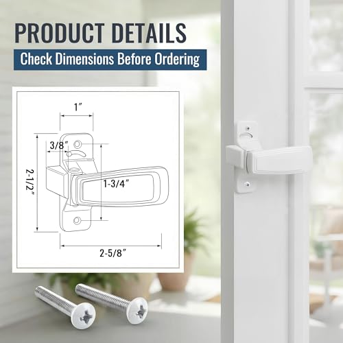Replacement Screen Door Latch, Heavy Duty Inside Door Handle Compatible with Storm Doors Handle, Interior Latch for Screen and Storm Doors (for Non-Spring Loaded Strike,White) - color: White, style: for Non-spring Loaded Strike