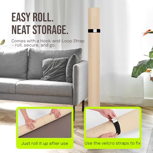 Gogokiwi Large Yoga Mat (6'x4') – 1/4" & 1/2" Thick Exercise Mats for Home Workout, Extra Wide Workout Mats for Home Gym, Yoga, Pilates, Stretching, Floor & More - color: Neutral Nature, size: Standard (1/4 Inch Thick)
