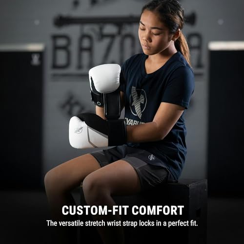 Hayabusa E1 Boxing Gloves for Kids, Youth and Teens - color: White/Silver, size: 6oz
