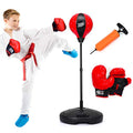 Costzon Punching Bag for Kids, Boxing Bag Set Toy with Height Adjustable Stand, Kids Boxing Gloves and Hand Pump, Freestanding Boxing Equipment Gift for Boys and Girls 8+ Years Old - style: 48.5" Height