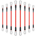 Liliful 8 pcs Resistance Bands for Working Out Additional Exercise Bands for Replacement Workout Equipment Elastic Stretch Legs Ankle Straps for Men Women Strength Training Fitness Gym Home, Red