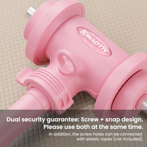 Pink Dumbbell to Barbell Converter 2.0 – Transform Dumbbells into Barbell Set for Home Gym, Adjustable Weight Bar with Anti-Slip Foam Grip, Steel Clamp & 200LB Max Capacity, Compatible with Standard Dumbbells