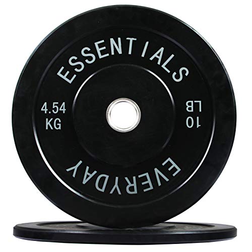 BalanceFrom Color Coded Olympic Bumper Plate Weight Plate with Steel Hub - style: 10lbs Pair, Black
