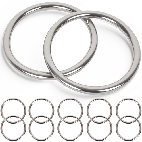 1.57 inch Metal O Rings,Stainless Steel Round Ring Buckles 5/32" Wire Diameter,metal rings for crafts,Solid Welded Loop(8, ID5/32*D1.57(40mm)) - size: ID5/32"*D1.57"(40mm)