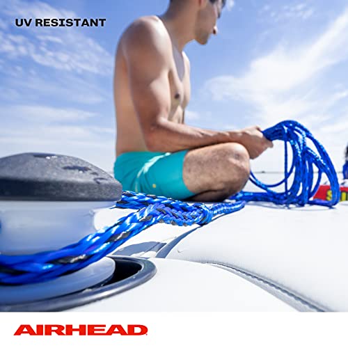 Airhead 1-6 Person Tow Rope for Towable Tubes, Heavy Duty Boat Towline for Tubing, UV Resistant 16 Strand Polypropylene with Rope Keeper, up to 6,000 lb Break Strength - size: 6 Person