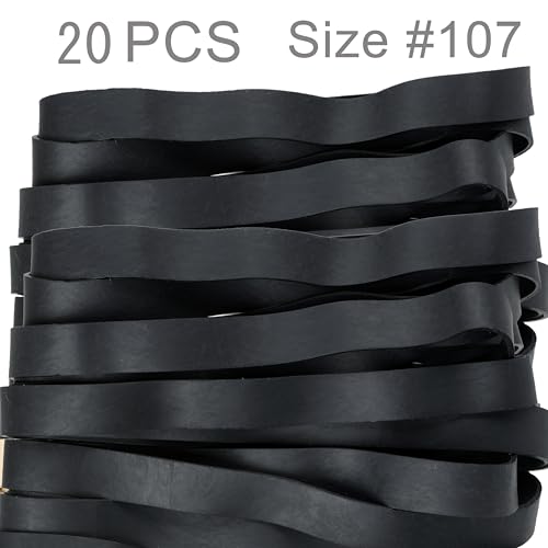 AMUU Rubber Bands Size 107 Wide Big Thick Long Rubber Band 30Pcs Heavy Duty | Black Big Elastics Bands Long for Office Supply File Folders Box Books gifts Notebook( 7" x 5/8") - color: Black