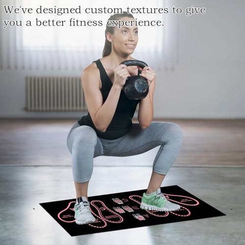 Anti-Slip Squat Mat, Squat Mat with Foot Position Sports Accessories for Home Workout, Anti-Slip & Shock-Absorbing Scientific Design Suitable for Home & Gym Use - color: Pink
