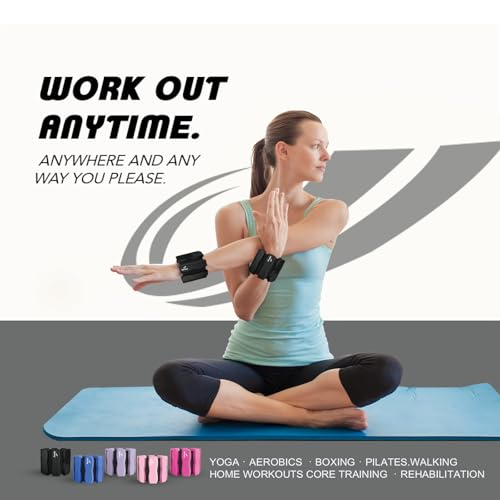 Ankle Wrist Weights for Women Men A Pair of 2lbs/3lbs/4lbs | Adjustable Arm & Leg Weights, Silicone Weighted Bracelet for Pilates Yoga Water Pool Walking Home Fitness Strength Training - color: Black, size: 2lbs Pair (1lb each weight)