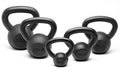 Powder Coated Solid Cast Iron Kettlebell Weights Set 5lb to 45lb Various Combination - color: A-Black(5+10+15+20+25)lb